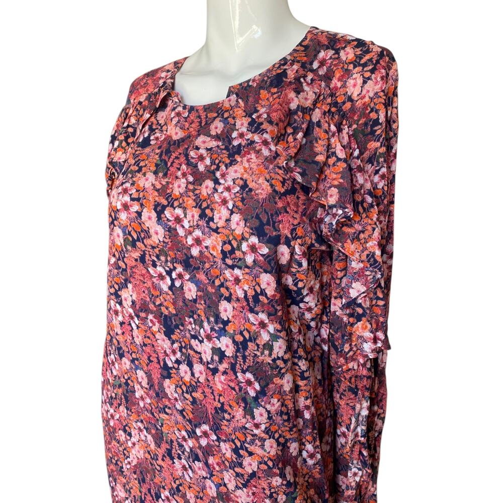 NWT H&M Floral Mini Dress Ruffle Long Sleeves Size 6 - Picture 4 of 7